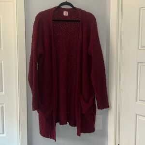 Crimson red knit oversize cardigan - sz S